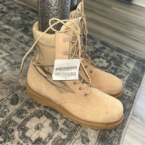 Hot Weather Army Combat Boots Men 9.5 R 275 Desert Tan Vibram Military MADE USA - Picture 3 of 8